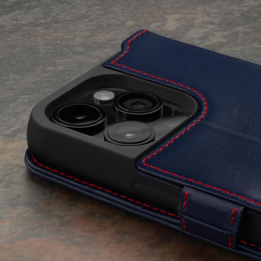 TORRO Hülle kompatibel mit iPhone 15 Pro – Premium Lederhülle mit Standfunktion und Kartenfächern -