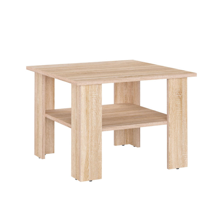 KOMTO Couchtisch Sonoma Eiche Vienna - Wohnzimmertisch Modern Couchtisch Holz Beistelltisch 60x60 Co