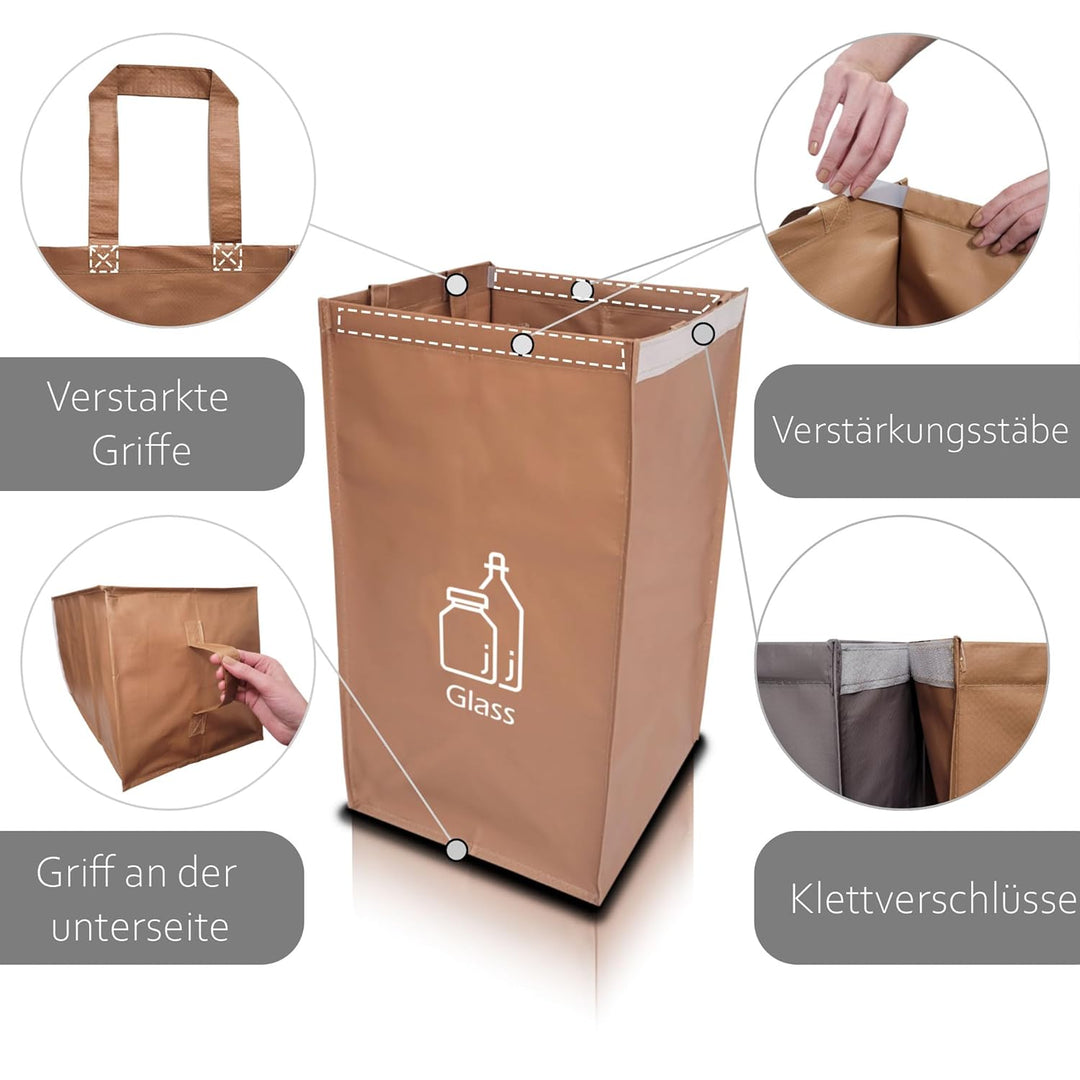 NYIKA - Mülltrennsystem 3fach - Recycling System - Mülltrennsystem - Altpapier Sammler - Mülltrennun