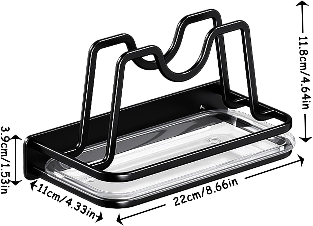 Vastsea Topfpfannendeckel-Halter für Küchenschränke, Topfdeckelhalter, Abtropfgestell, Wandmontage P
