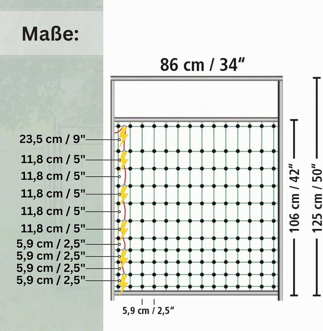 Tür für Weidezaunnetz bis 125 cm - Öffnungsbreite 86 cm - elektrifizierbares Weidetor – Durchgang fü