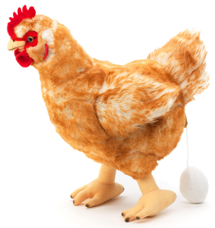 Uni-Toys - Henne braun, mit Ei - 37 cm (Höhe) - Plüsch-Huhn, Vogel - Plüschtier, Kuscheltier, (BH-13