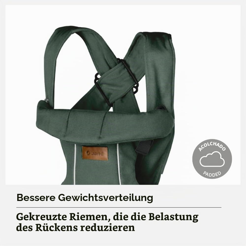 Jané Dual, ergonomische Babytrage, von Geburt bis 15 kg, 3 Positionen, atmungsaktiv und gepolstert,G