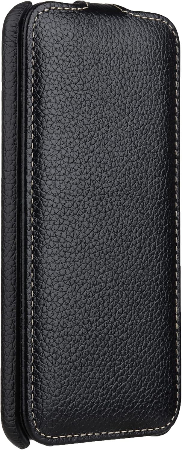 STILGUT UltraSlim kompatibel mit Google Pixel 4a 4G Hülle - Pixel 4a Flip Case aus Leder, Klapphülle