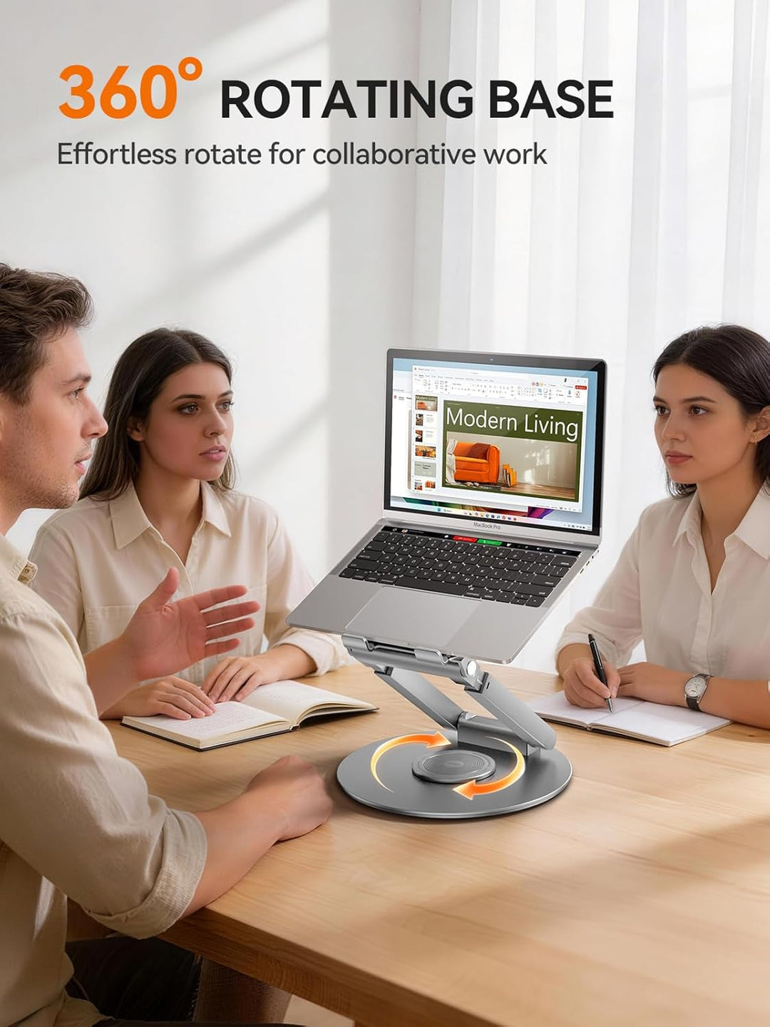Anifrim 360° Drehbarer Laptop Ständer, Ausziehbar und Höhenverstellbar, Ergonomischer Laptophalter f