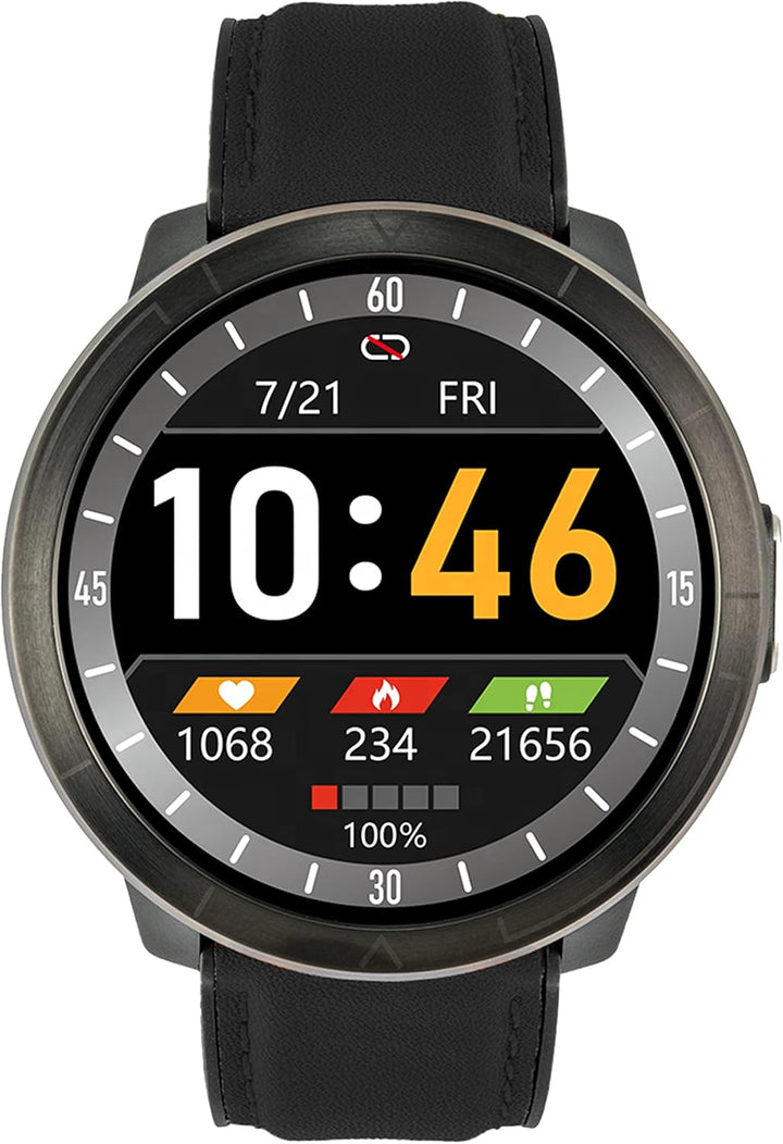 WATCHMARK Smartwatch WM18 schwarzes Leder