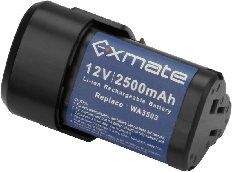 Exmate 12V 2.5Ah Akku für WORX WU288 WX125 WX125.1, WA3503, WA3509, Lithium Ionen Akku