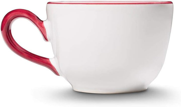 GMUNDNER KERAMIK Kaffeetasse glatt Füllmenge : 0.19 Liter bordeauxroter Hirsch Geschirr, handgemacht