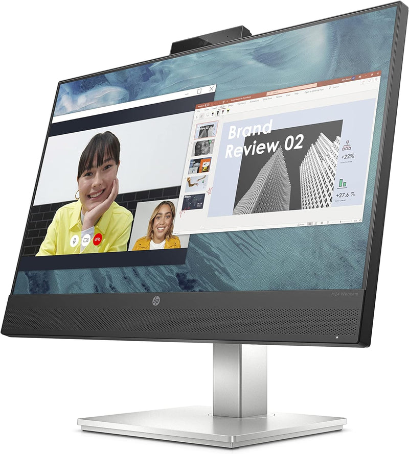 HP M24 Webcam Monitor - 24 Zoll Bildschirm, Full HD IPS, 75Hz, 5ms Reaktionszeit, AMD FreeSync, HDMI