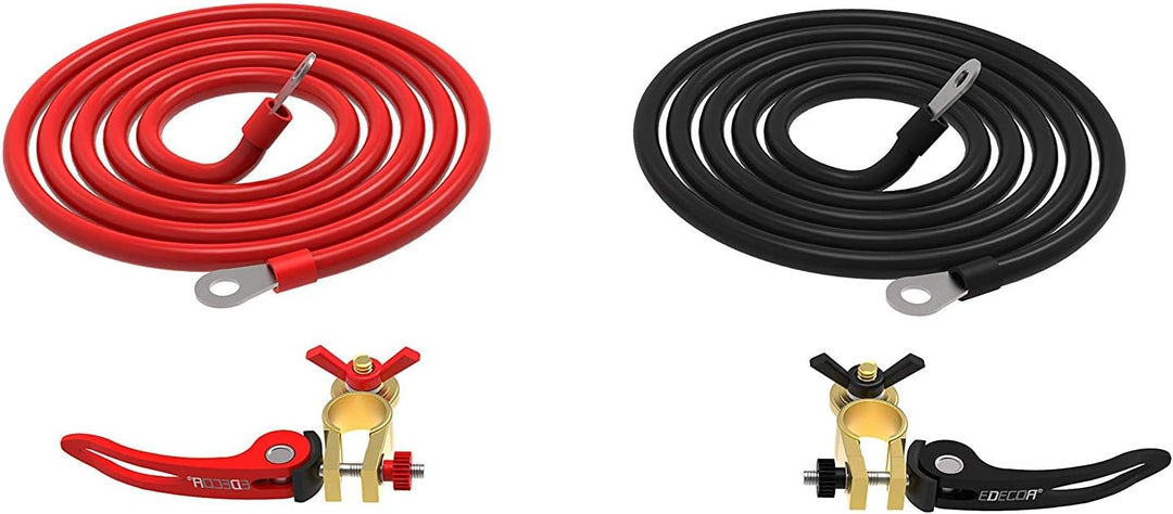 EDECOA Batteriekabel 25mm2 1.5m Stellen Sie 2 Positive und Negative Kabel EIN - 100% OFC Kupfer Batt