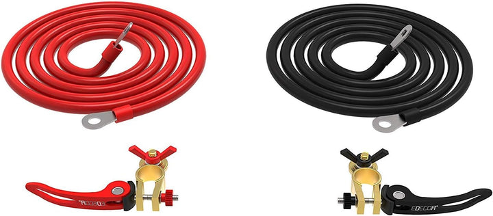 EDECOA Batteriekabel 25mm2 1m Stellen Sie 2 Positive und Negative Kabel EIN - 100% OFC Kupfer Batter