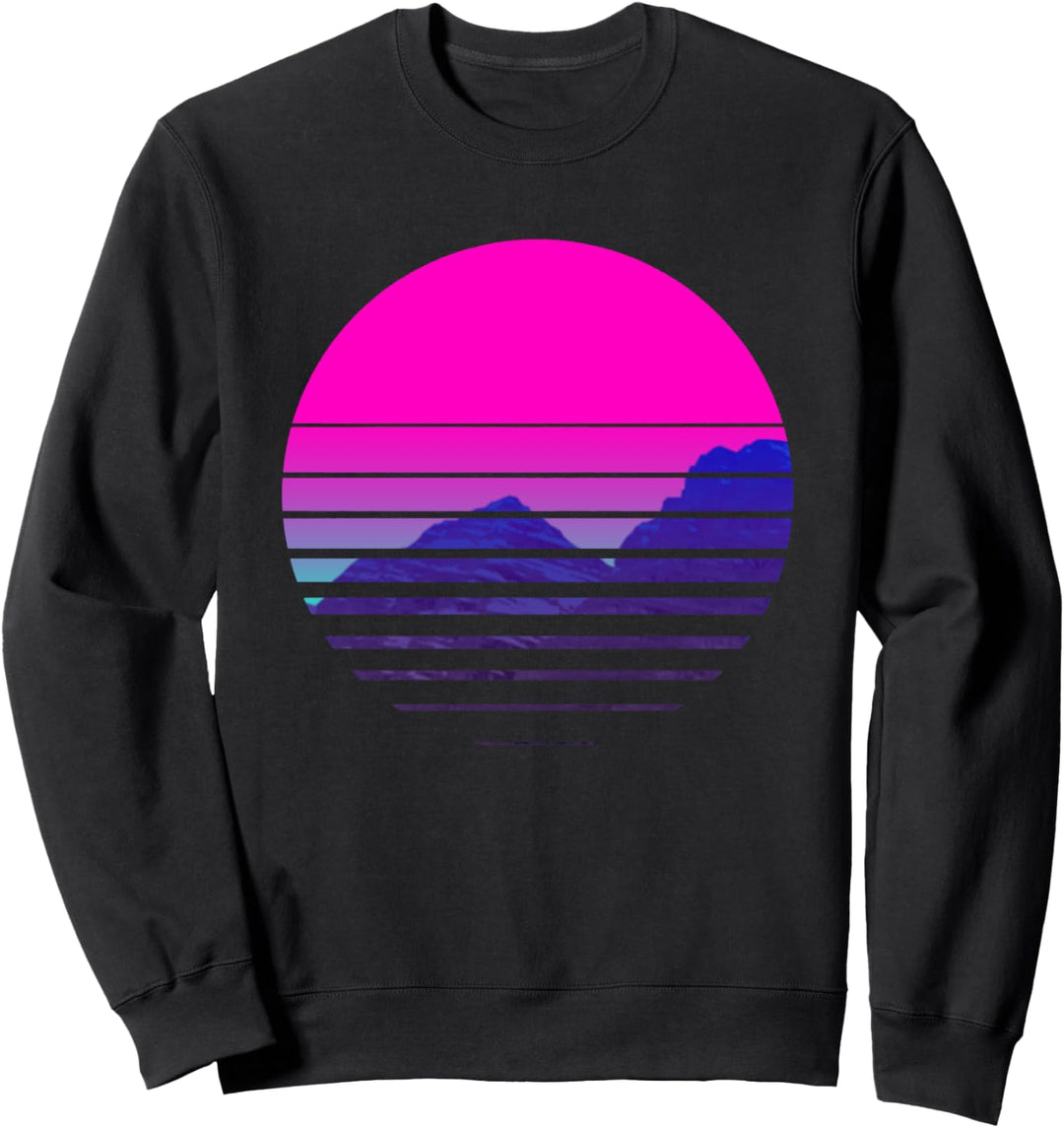 Vaporwave Sundown sunrise Mountains Scenery Sweatshirt