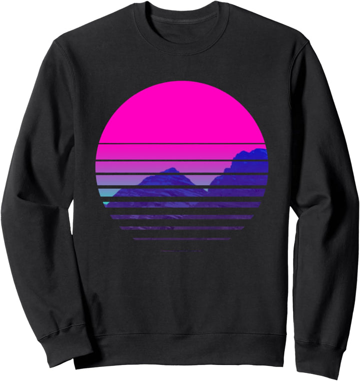Vaporwave Sundown sunrise Mountains Scenery Sweatshirt