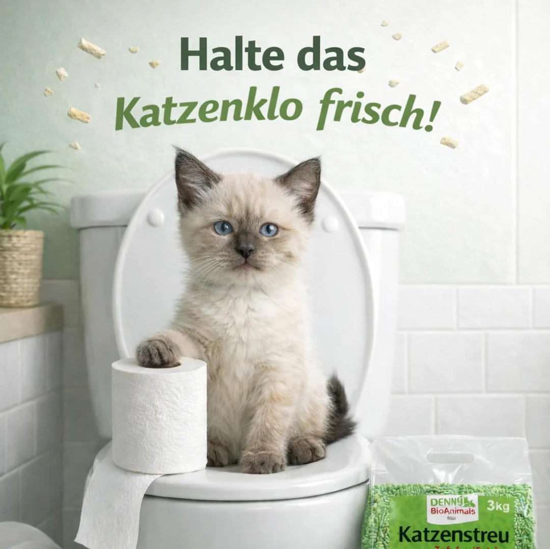 Tofu Katzenstreu 15 kg/40 L (5 Säcke je 3 kg) – Schnell klumpend &amp; staubfrei – 100% pflanzlich, biol