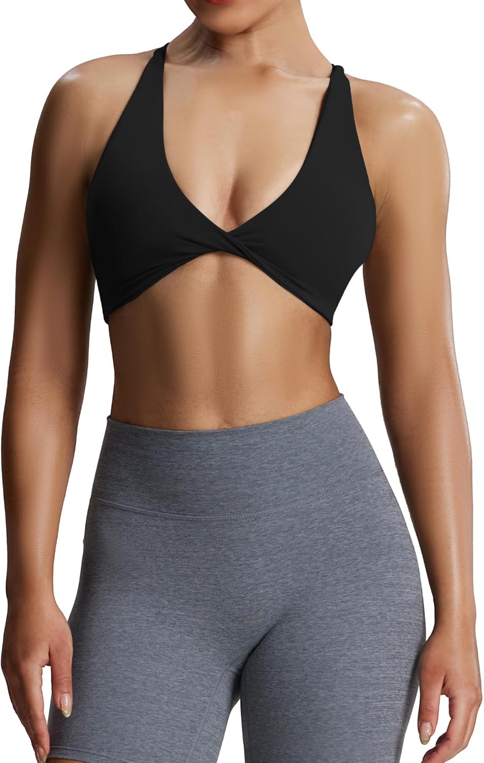 Aoxjox Damen Workout Sport BHS Fitness Rückenfrei Gepolstert Sienna Low Impact BH Yoga Crop Tank Top