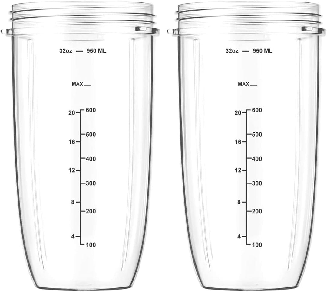 950ml Becher Kompatibel mit NutriBullet Elektrischer Mixer 600 W und Pro 900 W, 2er-Pack Gross Cups