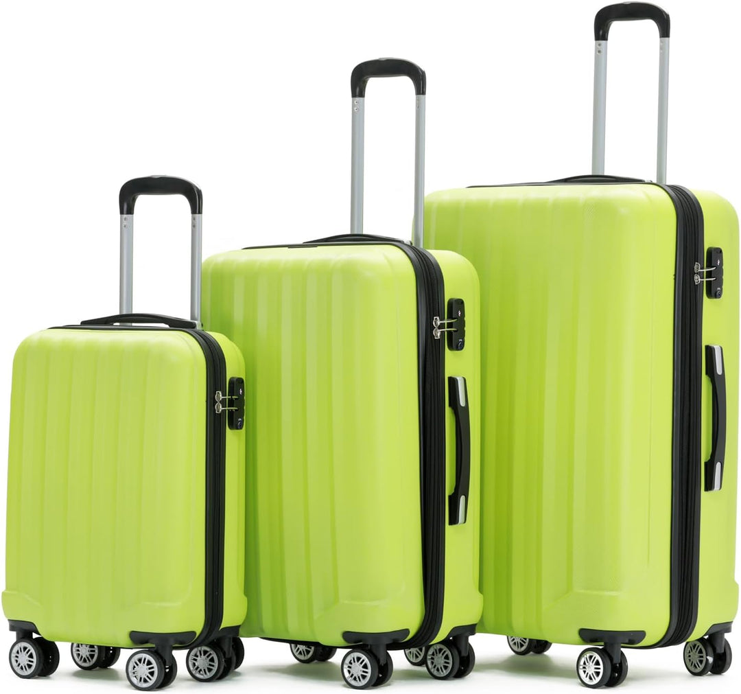BEIBYE TSA-Schloss 2080 Zwillingsrollen 3 TLG. Reisekofferset Koffer Kofferset Trolley Trolleys Hart