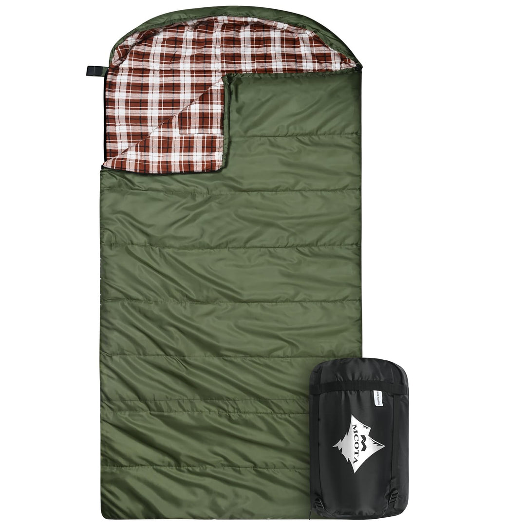 Baumwoll-Flanell-Schlafsack für Erwachsene, 100% Baumwollfutter-Schlafsack für Camping, Wandern, Ruc