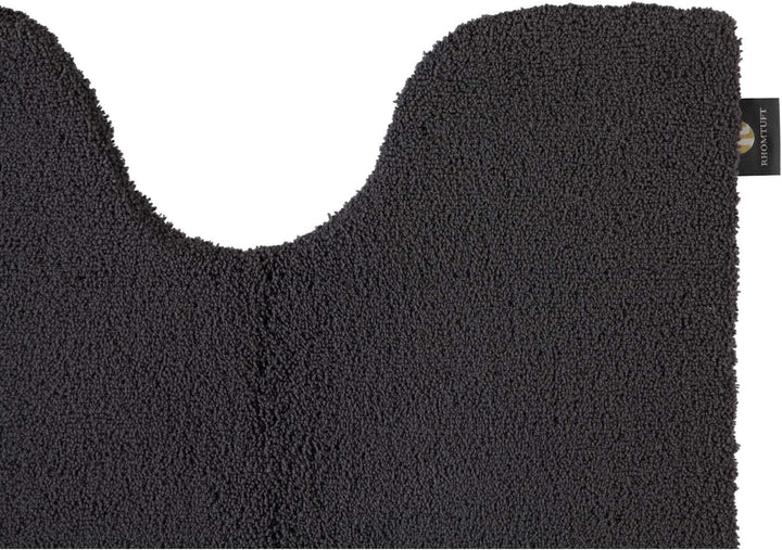 Rhomtuft Badteppiche Square Zinn - 02 Toilettenvorlage mit Ausschnitt 55x60 cm, Toilettenvorlage mit