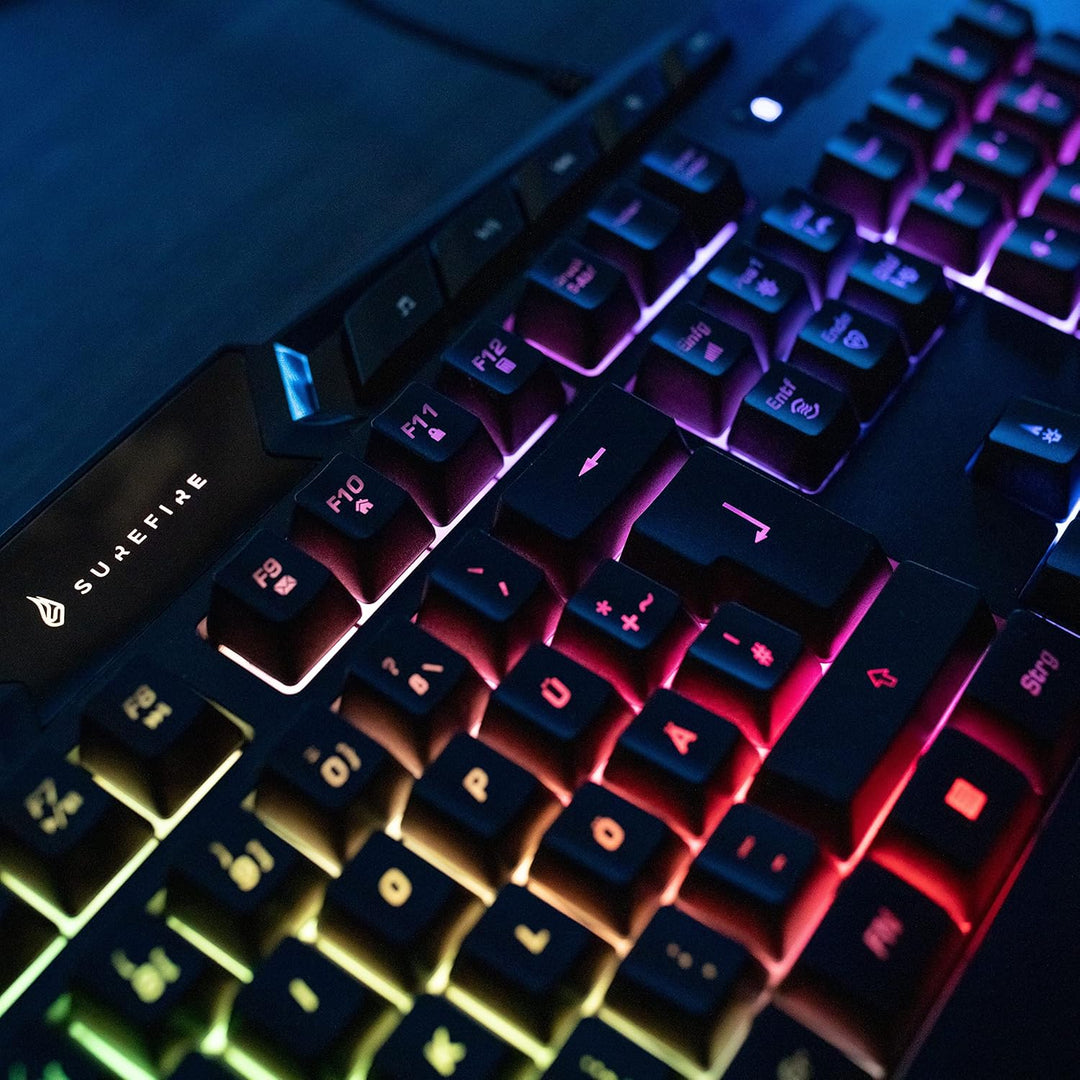 SureFire Kingpin Gaming Tastatur, Gaming Multimedia Keyboard mit programmierbarer LED-Hintergrundbel