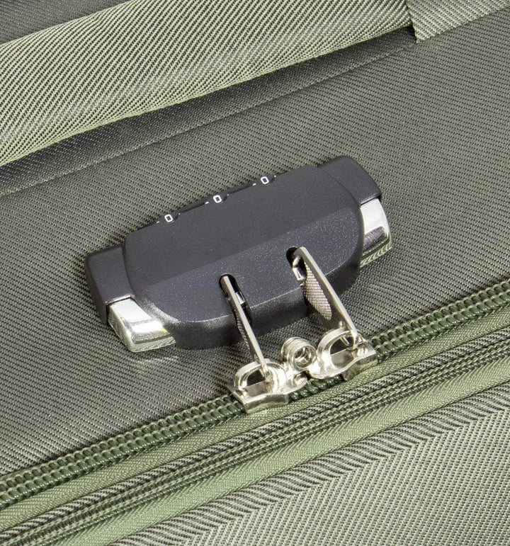 Trendyshop365 Nylonkoffer 68cm Citykoffer Doppelrollen verstärkte Nähte Dehnfalte Fronttaschen Olivg
