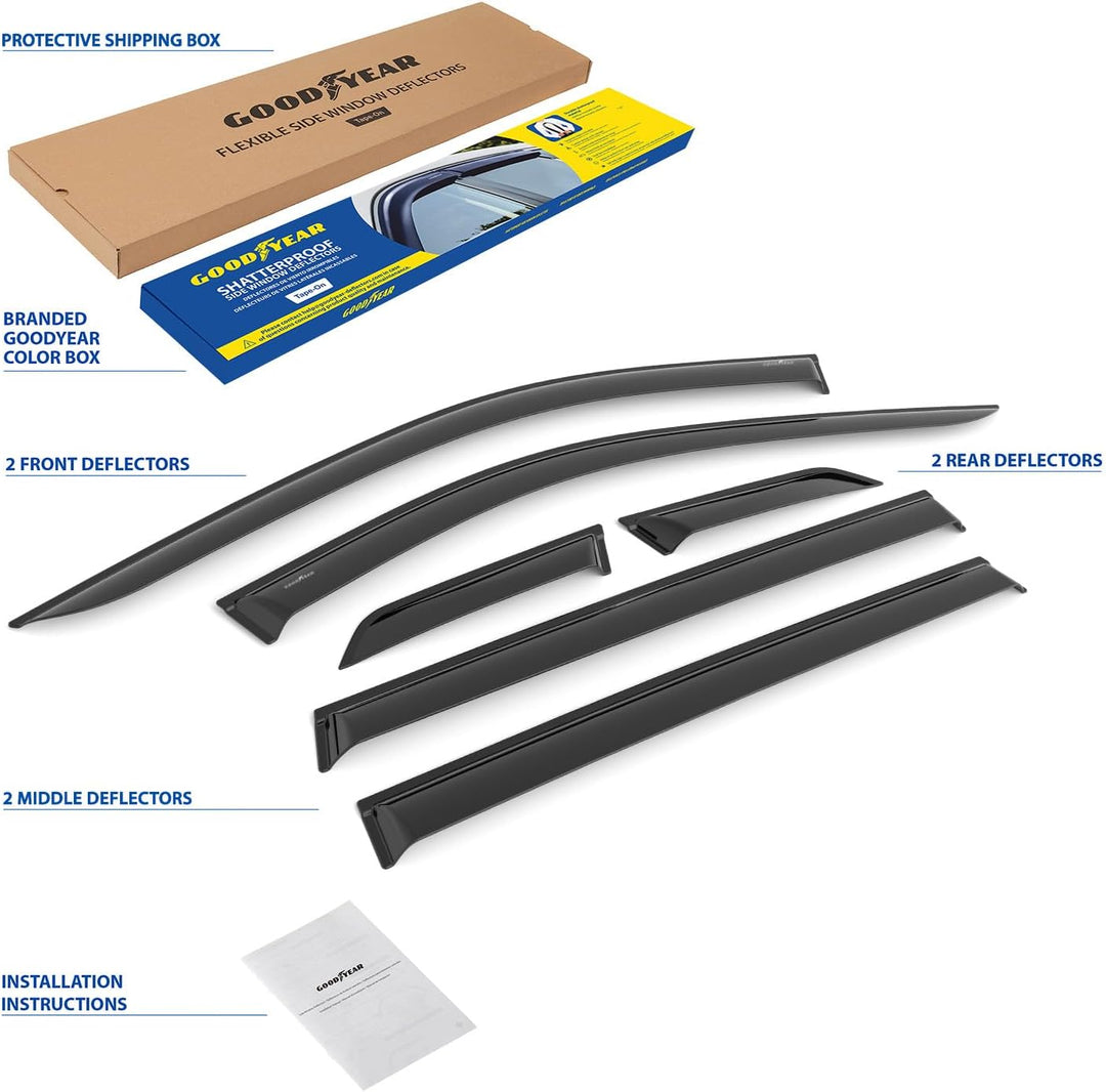 Goodyear Windabweiser für/kompatible mit Nissan X-Trail 2014-2021 SUV Autofenster Regenschutz, Regen