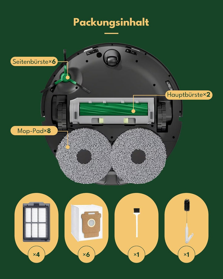 28 Stück Ersatzteile Set für iRobot Roomba Plus 405/505 Combo Robot Staubsauger: 2 Hauptbürste, 6 Se
