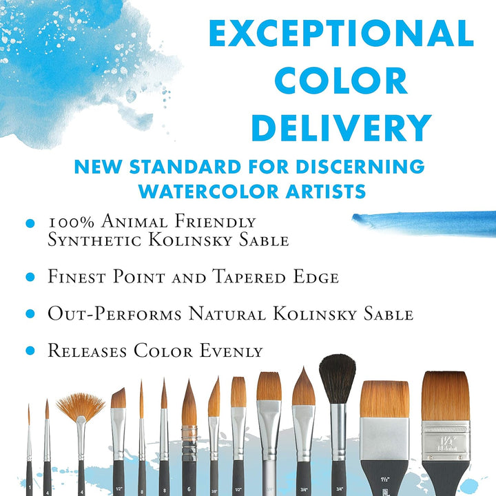 Princeton Aqua Elite NextGen Artist Travel Brush, Series 4850 Synthetic Kolinsky Sable for Watercolo