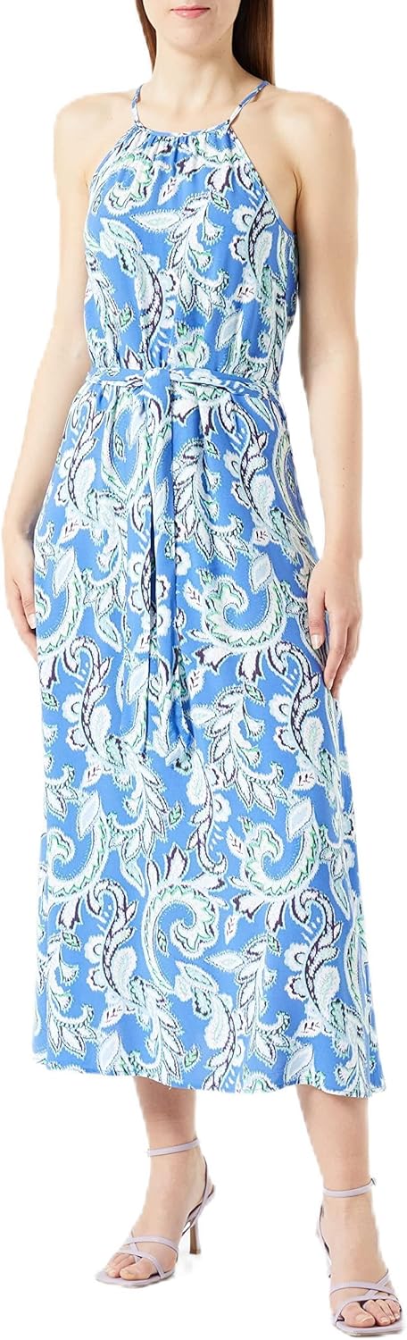 ONLY Damen Onlnova Life S/L Joy Long Dress Aop Ptm 36 Dazzling Blue/Aop:440 Soft Boho, 36 Dazzling B