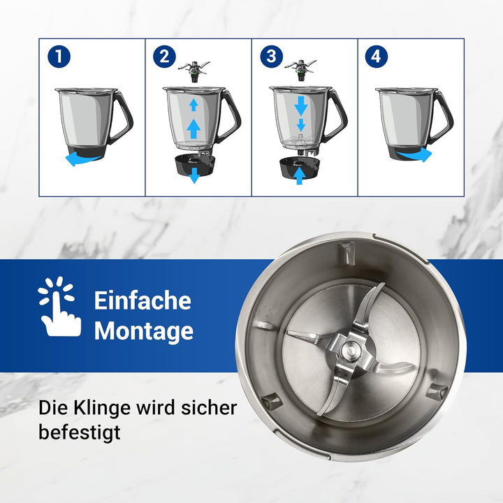VIOKS Thеrmomix TM5 Ersatzmesser aus Edelstahl SUS420 Ersatz für Vоrwerk Thеrmomix TM5 Messer - Vоrw
