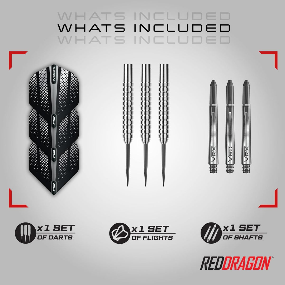 RED DRAGON Rebels Darts Set 21g, 23g, 24, 25g oder 26g Tungsten Steel Tip Darts Set mit Flights und