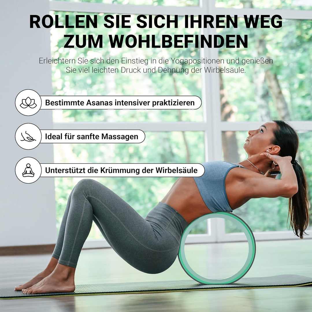 MSPORTS Yoga Wheel - Premium - Hilfsmittel bei Yoga-Übungen | Yoga Rad Mint, Mint
