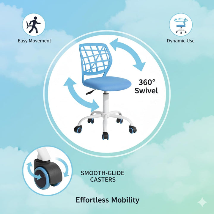 FurnitureR Bürostuhl Schreibtischstuhl Höhenverstellbar Stoffsitz Ergonomischer Arbeitsstuhl ohne Ar