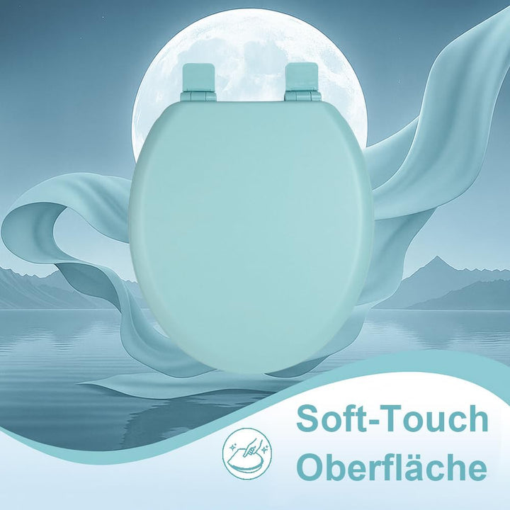 WC-Sitz Holzkern, Ｍatt – Soft-Touch & ultraglatt (ohne Orangenhaut), Absenkautomatik & Schnellversch