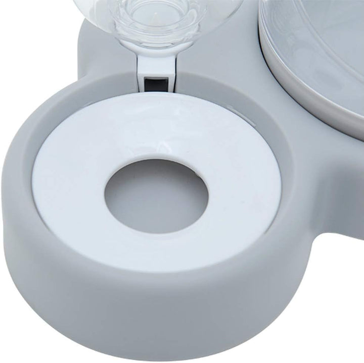 Katzennapf-Set 15° Neigbar Doppelter Futternapf für Nass- Trockenfutter, mit Automatischer Wasserfla