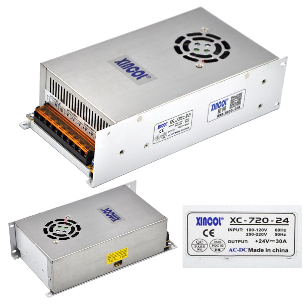 XINCOL AC110V/AC220V to DC24V 30A 720W Trafo Transformator Adapter Netzteil Schaltnetzteil für LED-L