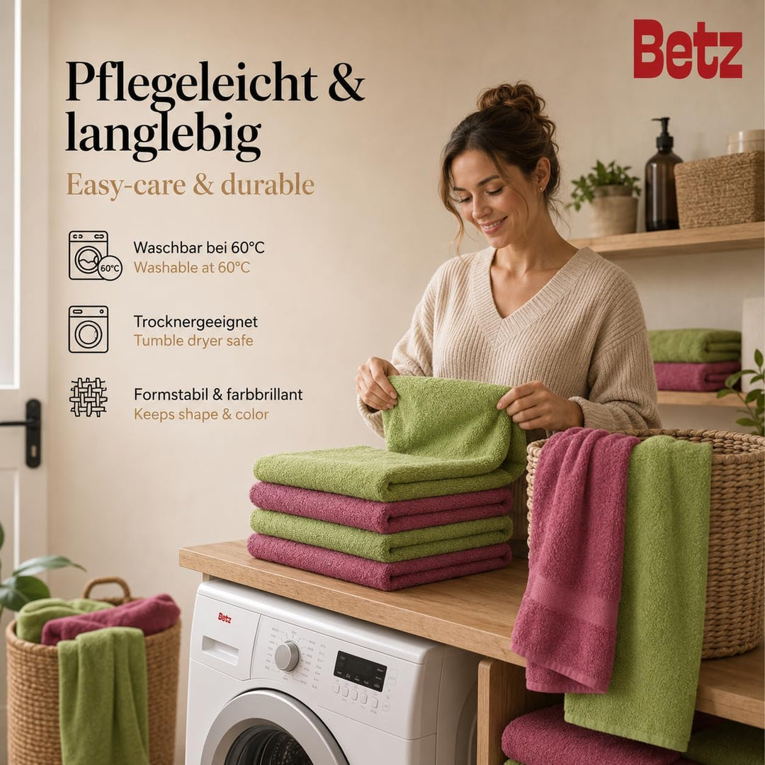 Betz 12-TLG. Handtuch Set Premium 100% Baumwolle 2 Duschtücher 4 Handtücher 2 Gästetücher 2 Seiftüch