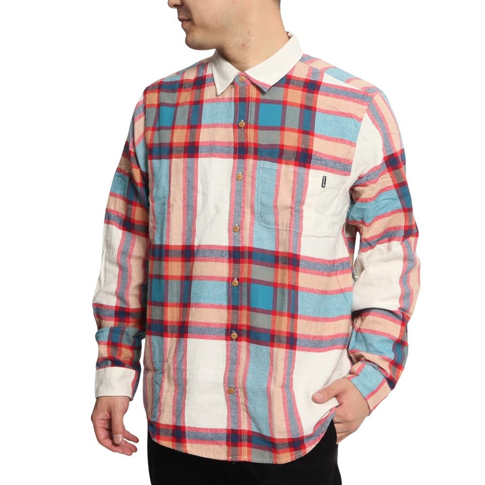 Hurley Herren Portland Flanell-langärmärmel Hemd mit Button-Down-Kragen XXL Cyber Teal, XXL Cyber Te