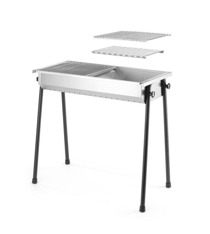 HENDI Holzkohlegrill, inkl 2 roste von je 345x345mm, Model Patio, mit abnehmbaren Füssen, Bräter, BB