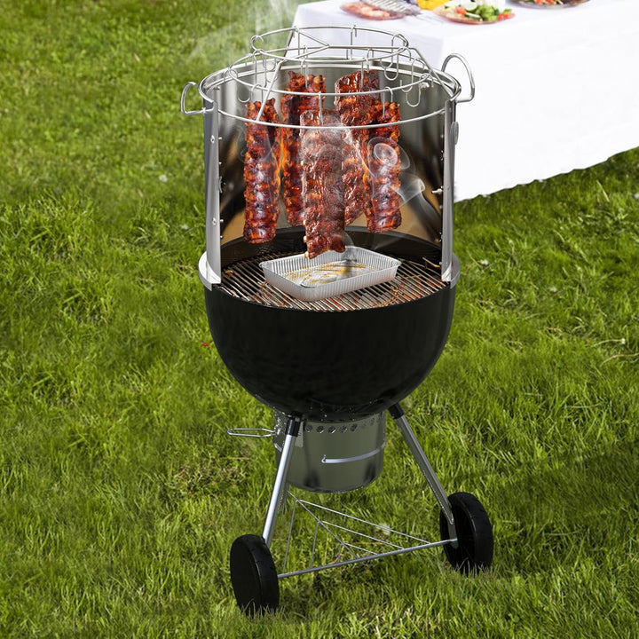 Onlyfire BRK-6115 Edelstahl Räucherkammer Mittelkochsystem für Weber 47 cm Kugel-Holzkohlegrill (Rin