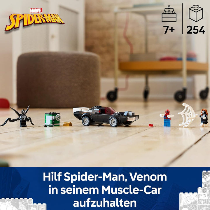 LEGO | Marvel Spider-Man Mech vs. Venom Muscle Car - Auto Spielzeug mit 3 Superhelden Minifiguren -
