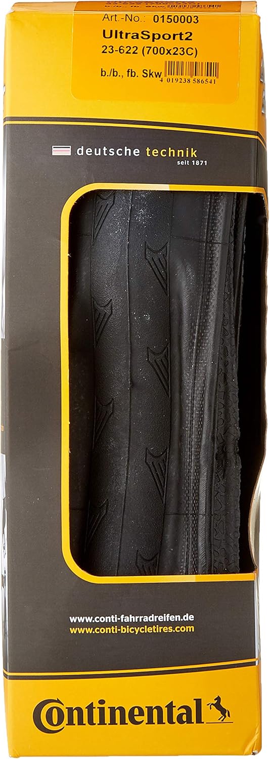 Continental Fahrradreifen Ultra Sport II 700 x 23cm Faltreifen, 700 x 23cm Faltreifen