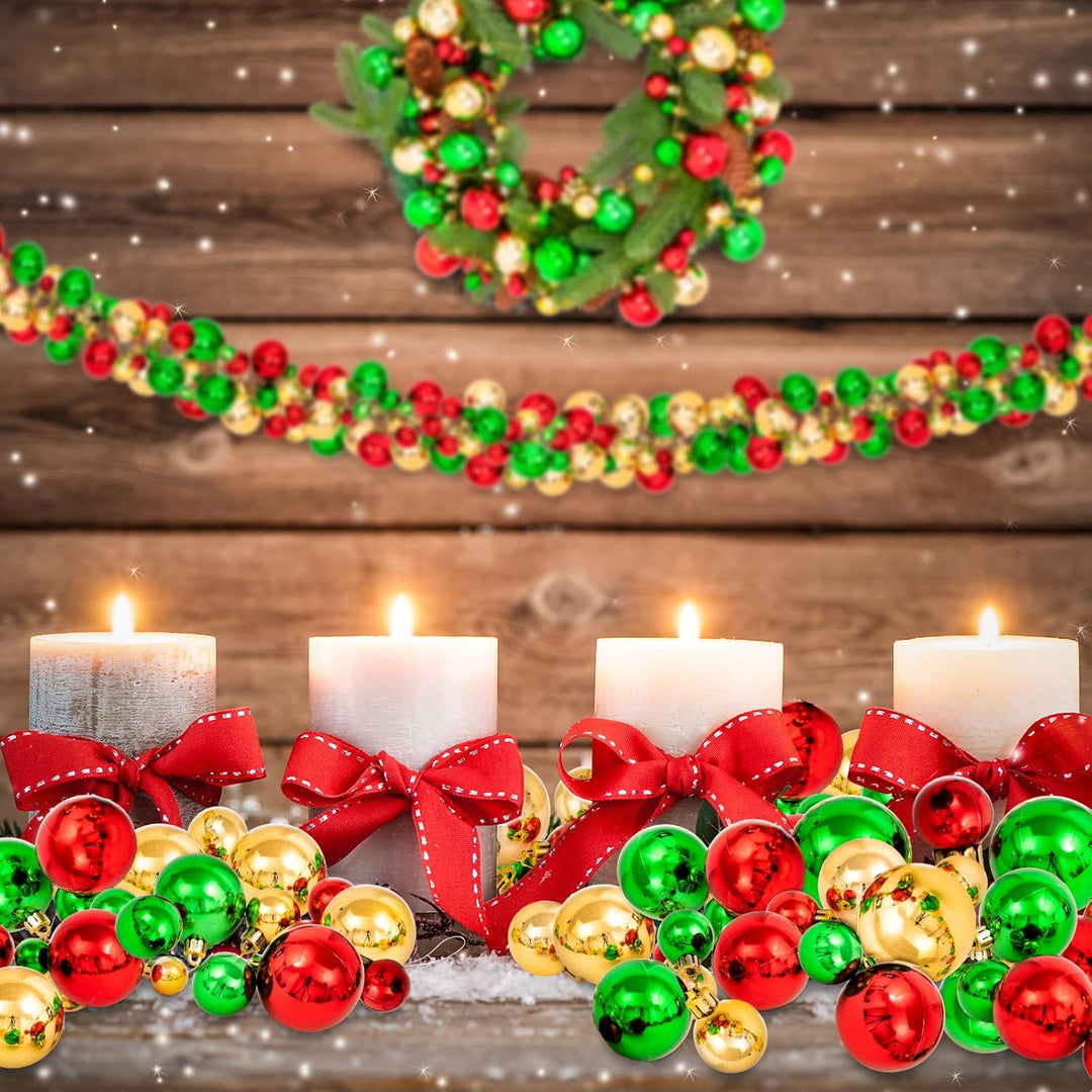 Whaline Weihnachtskugel-Girlande, Kugel-Ornamente, 1,8 m, Christbaumkugel-Dekorationen, bruchsichere