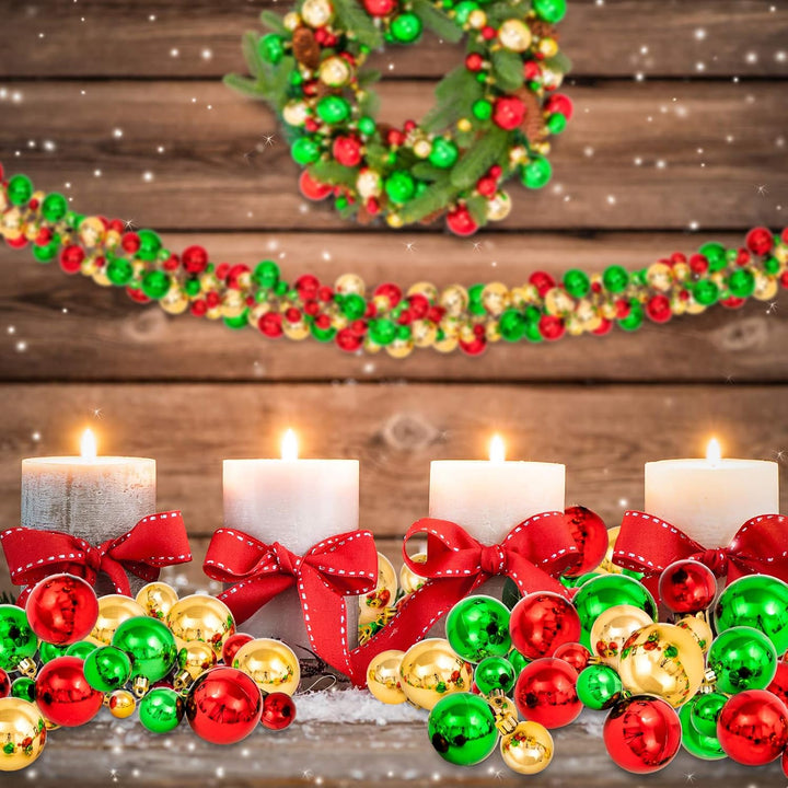 Whaline Weihnachtskugel-Girlande, Kugel-Ornamente, 1,8 m, Christbaumkugel-Dekorationen, bruchsichere
