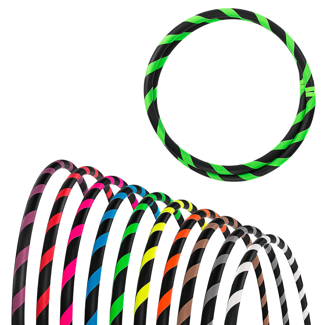 Faltbarer Anfänger Hula Hoop Reifen, Ø90/95/100/105cm Ø90cm Neon-Grün, Ø90cm Neon-Grün