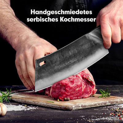 ENOKING Hackmesser, handgeschmiedetes Chinesisches Küchenmesser, Scharf Kochmesser Hochwertigem Deut