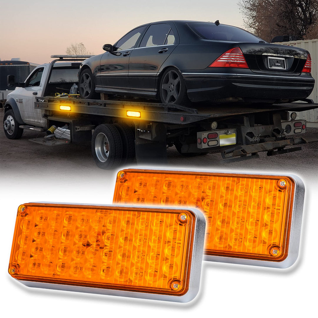 Drahtlose Warnleuchte Blinklicht - 2x42 Magnetische 5 Stroboskop-Modi Blitzleuchte für Truck Traktor
