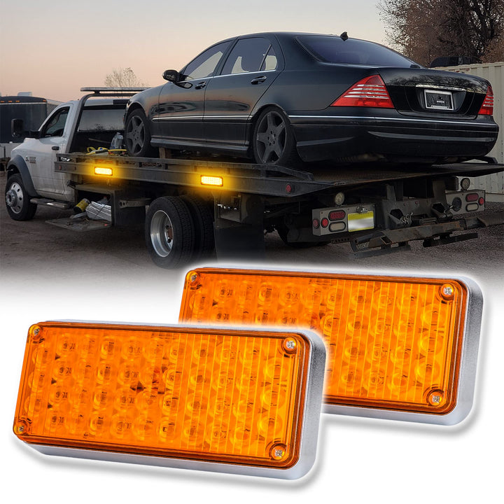 Drahtlose Warnleuchte Blinklicht - 2x42 Magnetische 5 Stroboskop-Modi Blitzleuchte für Truck Traktor