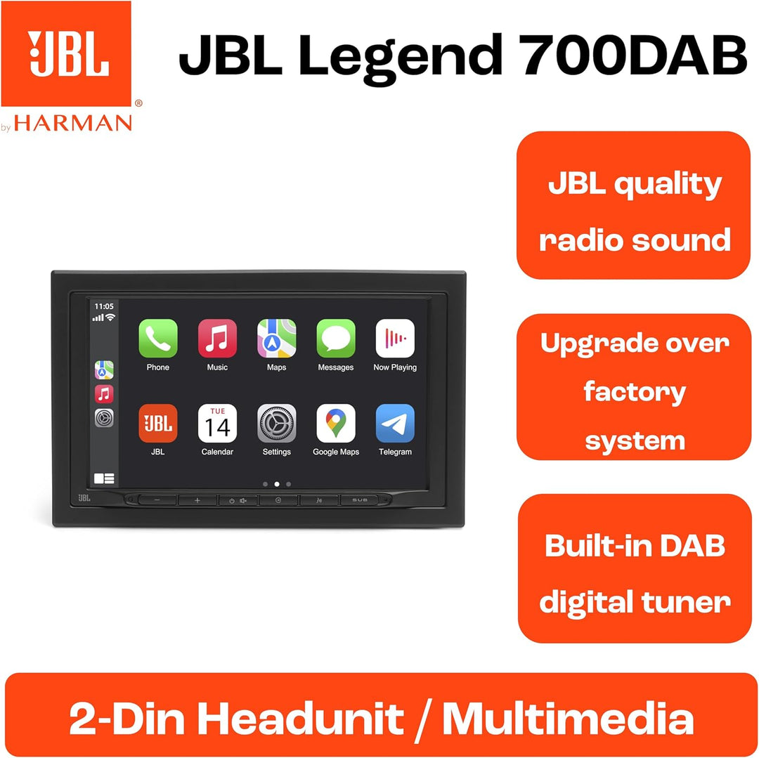 JBL Legend 700D 2 DIN DAB Plus Radio - Autoradio mit Bildschirm, CarPlay Android Auto, Freisprechanl