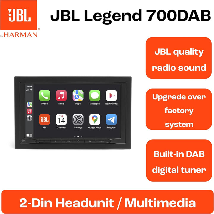 JBL Legend 700D 2 DIN DAB Plus Radio - Autoradio mit Bildschirm, CarPlay Android Auto, Freisprechanl